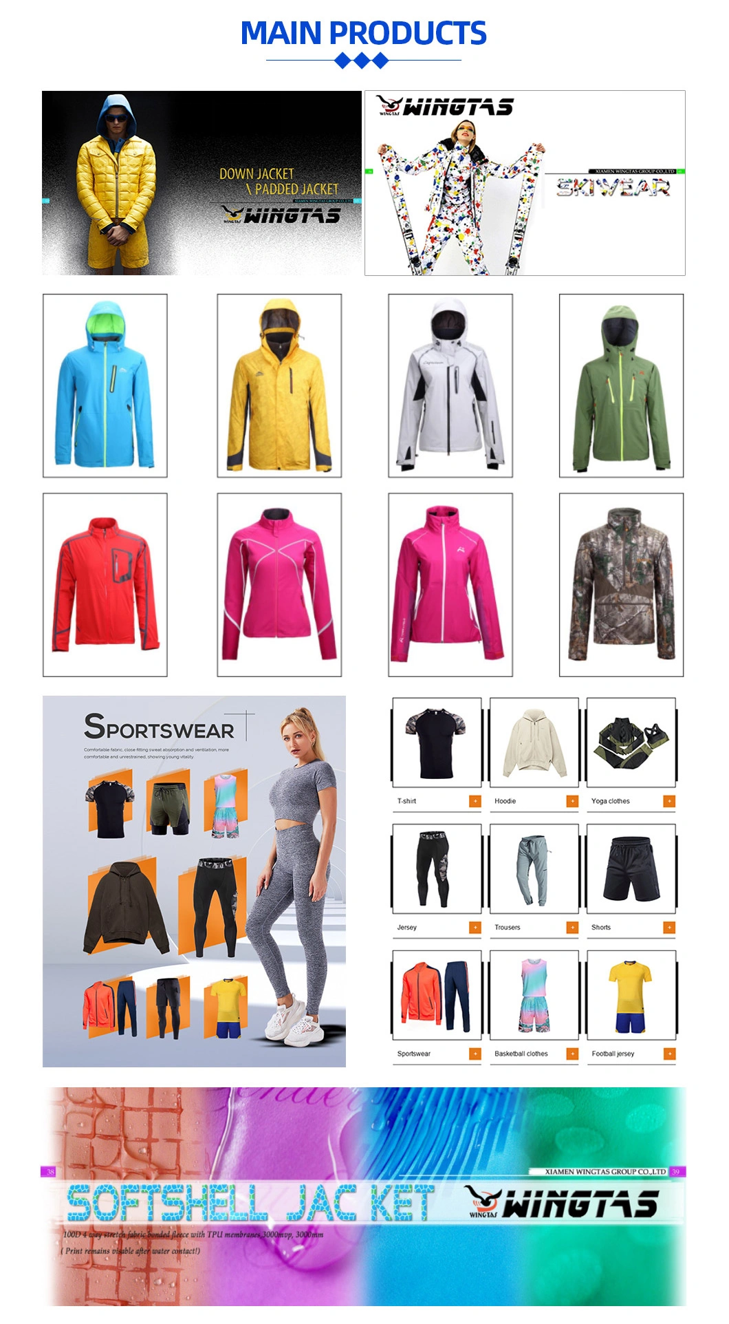 Wholesale Custom New Winter Leisure Puffer Coat Sports Outerwear Customized Down Jackets