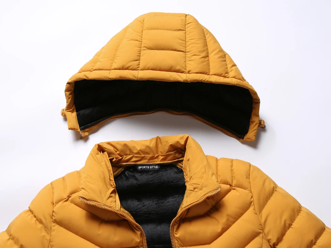 Customized Logo Quilted Padding Hooded Men Padded Winter Puffer Coat Jacket