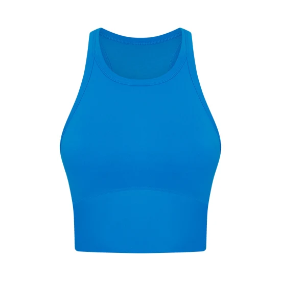 Ärmelloses Crop-Tanktop mit Rundhalsausschnitt für Damen, Workout, Yoga