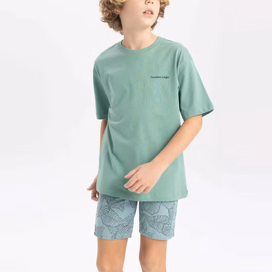 Baumwollkleid für Damen, Ellenbogen-Ärmel-Print