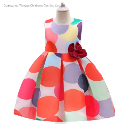 Neues Sommerkleid für Mädchen mit Plissee-Prinzessinenkleid und Polka-DOT-Print